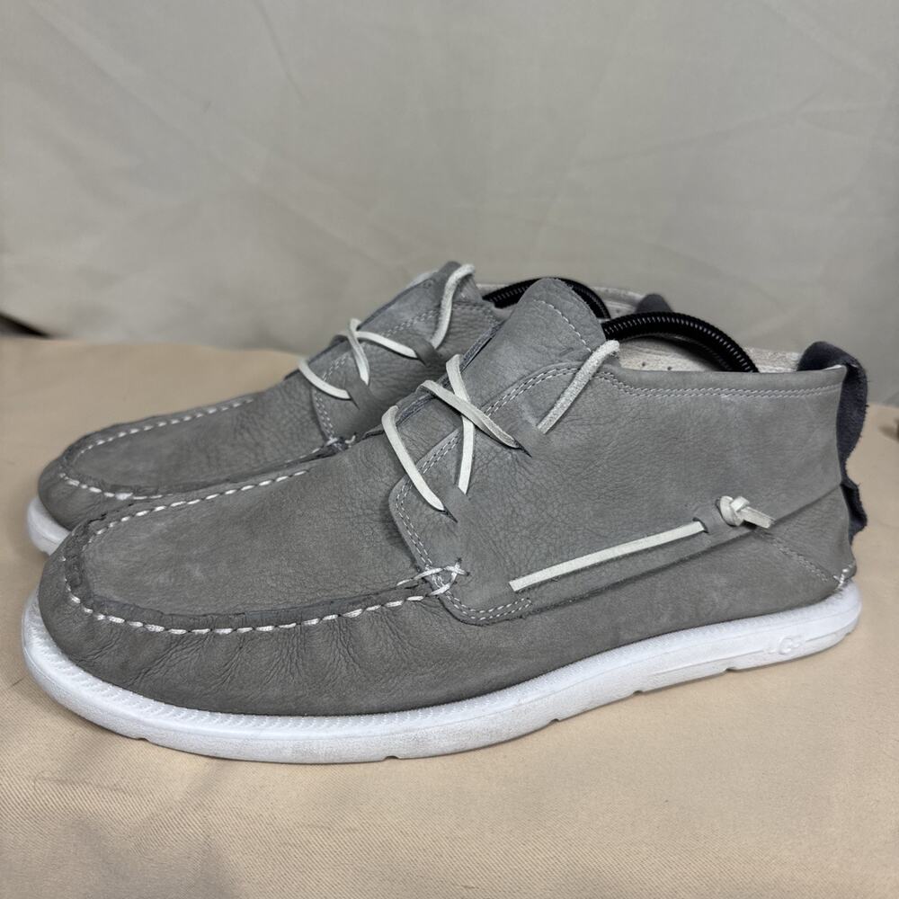 UGG Gray Leather Moccasin Chukka Shoes Moc Toe Casual Men’s 9.5